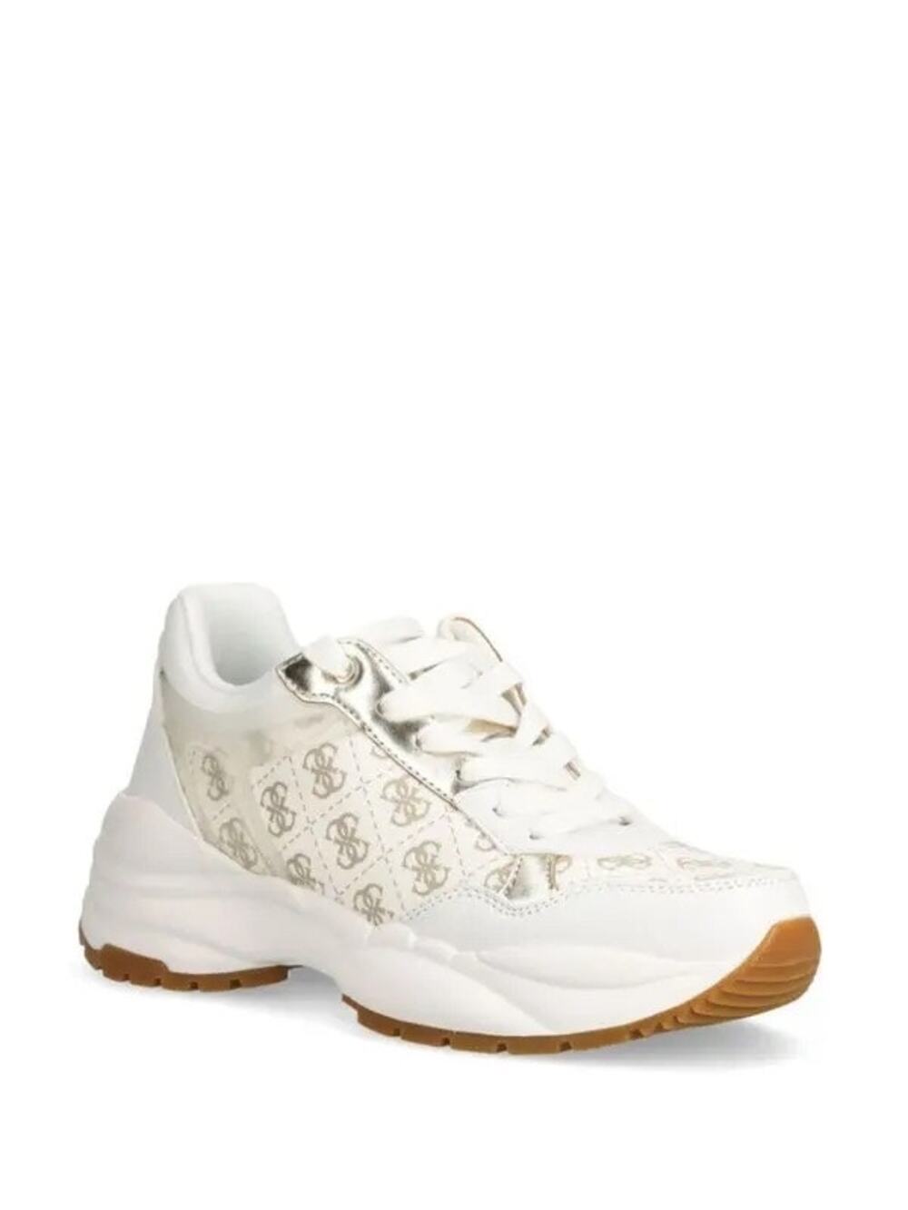 Guess Samra2 Women's Ivory Gold Logo Chunky Sneakers Size 9